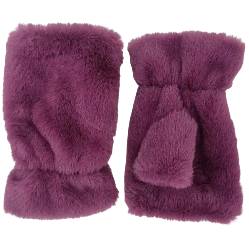 Chic Monochrome Faux Fur Winter Mittens