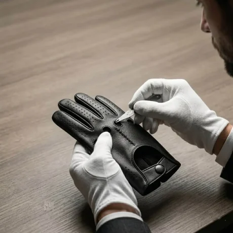 Leather gloves inspection